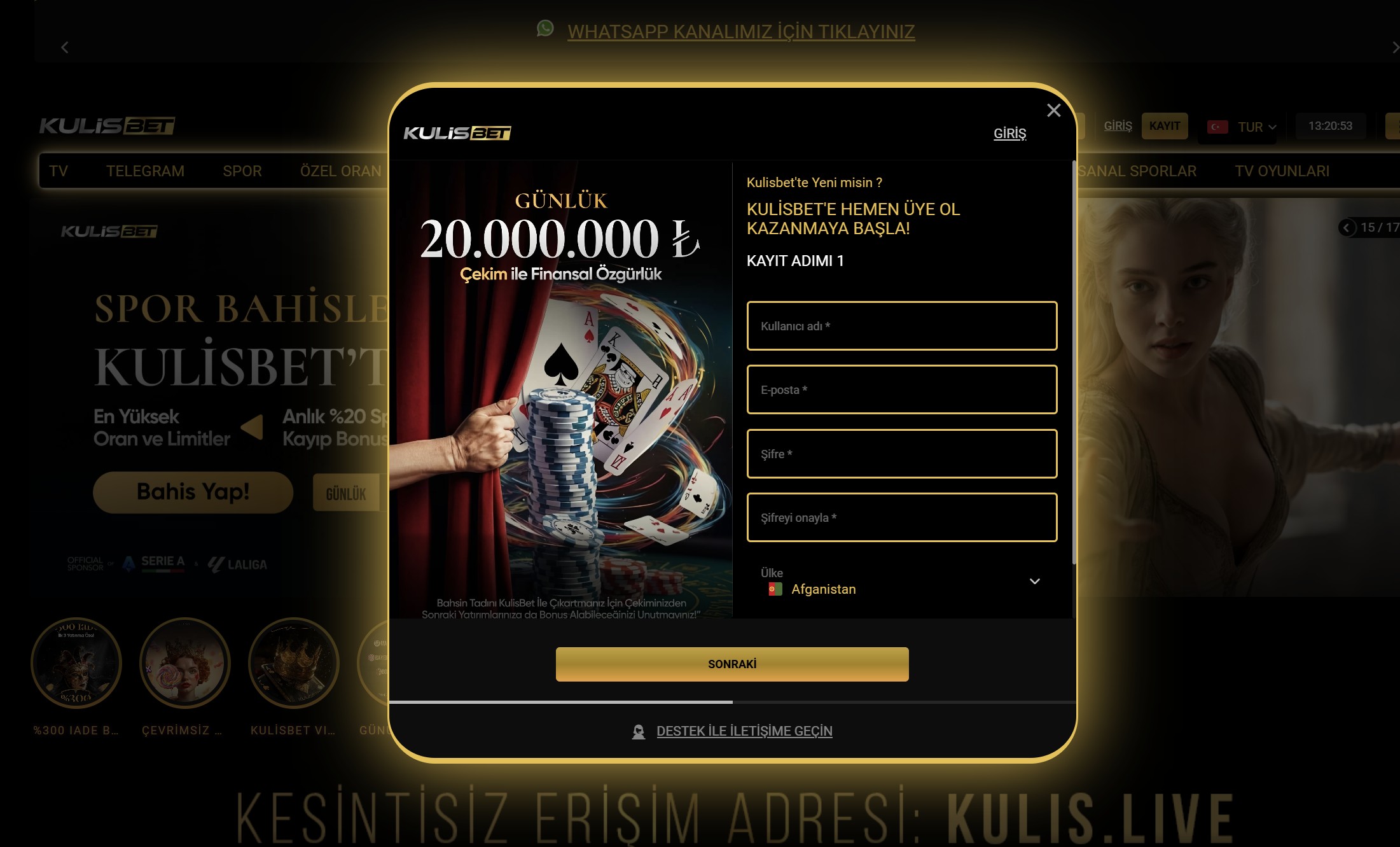 üyelik adımları